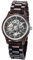 Alienwork Automatikuhr Armbanduhr Herren Schwarz Holz-Armband Skelett Natur-Holz