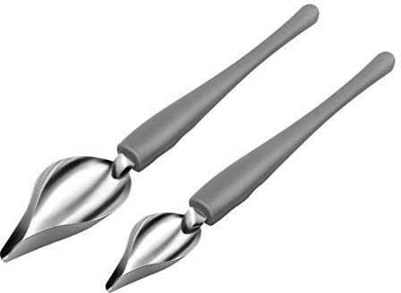 Dekorationslöffel Dekolöffel Deko-Löffel Dekorierlöffel 2/Set, Bleistift Form Edelstahl Filter Löffel, Edelstahl Dekorlöffel DIY Kuchen Schokolade Gebäck Dekorieren Bleistift Löffel Werkzeuge