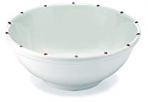 Zafferano Serie Striche Insalatiera in Porcellana, Diametro 210 mm, Decoro Pois Rosa, Lavabile in Lavastoviglie Max 60°, Confezione 2 Pezzi