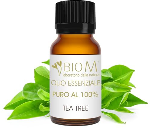BioM Laboratorio della Natura - Huile essentielle d'arbre à thé pure et naturelle 10 ml - Antibactérien et anti-inflammatoire pour boutons, acné, diffuseurs et nettoyage - Certifié OEBBD