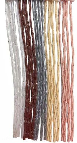 Tenda Antimosche a Fili in Plastica Glit Pieno Personalizzabile per Misura e Colori, per Mosche da Esterno, per Porte, Finestre, Balconi (Avorio, 125 cm X 240 cm)