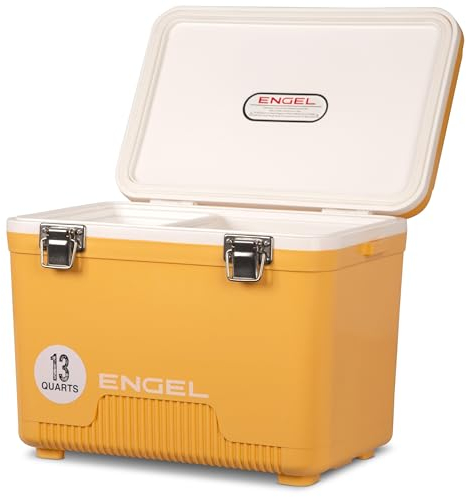 Engel UC13 13qt Leak-Proof, Air Tight, Drybox Cooler and Small Hard Shell Lunchbox for Men and Women in Iced Mango