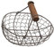Yardwe Kitchen Storage Metal Wire Egg Basket Rusty Round Chicken Wire Egg Baskets Rustic Gathering Baskets With Wood Handle Country Primitive Farmhouse Vintage Style Storage Baskets