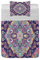 ABAKUHAUS Ethnisch Mikrofaser Tagesdecken Set, Boho Bunte, weiches Bettwäscheset mit Kissenbezügen und Steppdecke, 170 cm x 220 cm, Aubergine