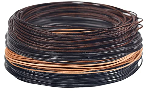 RUBY Environ 20m x 1mm Cordon Cuir pour Collier Véritable,Laniere Cuir Vintage Cordon Collier pour Pendentif,Lacet Cuir Rond Cordon pour Pendentif DIY Bijoux Style Antique(4 Couleurs)