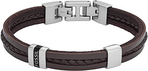 Fossil Armband Für Männer, Länge: 213mm, Breite: 10.8mm Braunes Lederarmband, JF04133040