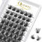 QUEWEL Cluster Lashes 72 Pcs Individual Lashes Wide Stem D Curl 12-18mm Length DIY Eyelash Extension False Eyelashes Individual Mega Styles Soft for Personal Makeup Use at Home (Mega-C-MIX12-18)