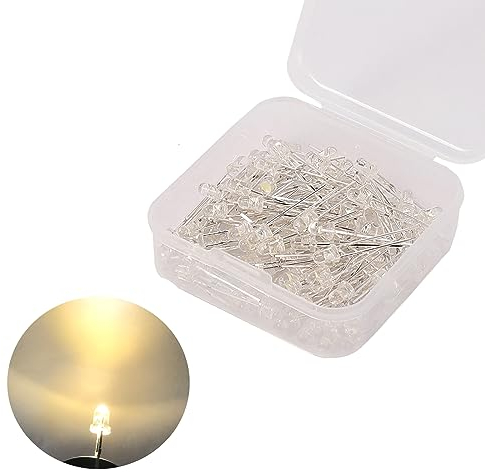 3mm LED-Dioden, 120 Stück Leuchtdioden, Hohe Helligkeit Led Leuchtdiode, für Wissenschaftliches Projekt, DIY, Elektronische Beleuchtungskomponenten, Warmweiß