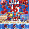 110PCS 6 Jahre Spiderma Geburtstagsdeko Luftballons, Partygeschirr für Kindergeburtstag Junge - Enthält Teller, Tasse, Tischdecke, Servietten