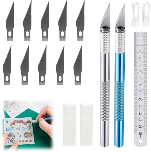 2 Pezzi Cutter di Precisione, Taglierino di Precisione, Coltello da Intaglio Artistici, Bisturi Modellismo Bisturi Chirurgico, Taglierinomini Cutter Bisturi, per Hobbistica Taglio Opere Stencil, DIY