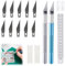 2Pcs Ensemble Scalpel, Precision Cutter Scalpel avec 10 Lames, Couteau pour Loisirs Créatifs, Modelisme Precision Cutter, Cutter de Précision Scalpel, Découpe en Acier Inoxydable Couteau