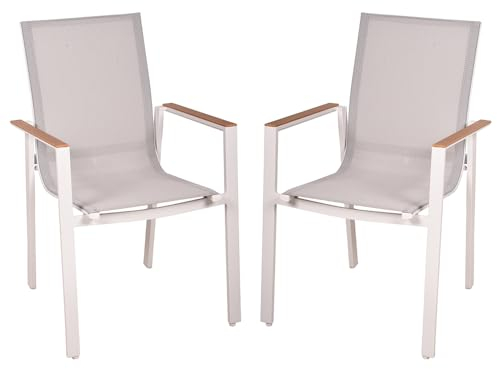 Lomadox 2er Set Gartenstuhl in weiß stapelbar