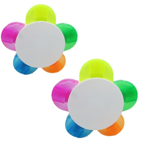 LUOFANG 10 Stück Blütenblätter Textmarker Stift 5 in 1 Fluoreszierender Marker Stift Blumenform Textmarker Stift für DIY Scrapbooking Tagebuch