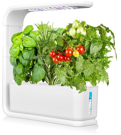 Indoor Herb Garden Kit with Grow Light | Smart Garden for Home Kitchen Windowsill | Easier Than Hydroponics Growing System | Vegetable Gardening Starter,White