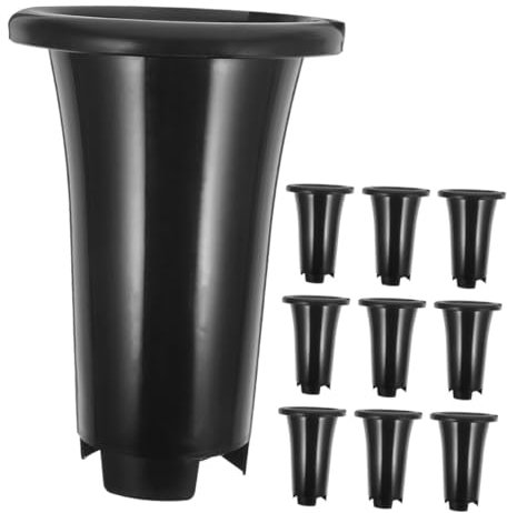 ANDRESLAD Macetas De Plástico para Orquídeas 10 Piezas Negras, Macetas Redondas Extragrandes Altas y Gruesas, Drenaje Transpirable, Ideales para Plantas De Interior y Exterior