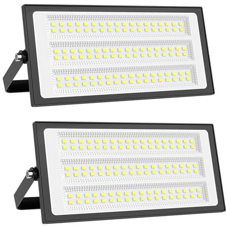 Viugreum 2Pack 100W Led Strahler Außen 10000LM Led Fluter Aussen IP66 6500K Flutlicht Kaltweiss Scheinwerfer Aussenstrahler Flutlichtstrahler fur Hinterhof Auffahrt Garage