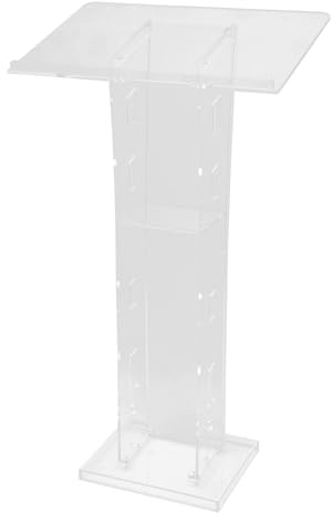 Tagtuell Acryl Klar Rednerpult Podium Schreibtisch, Kirchenkanzel, Transparentes Rednerpult für Klassenzimmer, Professioneller Kanzel-Vortragstisch 60 * 40 * 110 cm