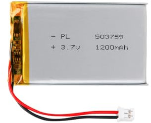 Batterie Lipo 3,7 V, 3,7 V 1200 mAh 503759 ions lithium polymère avec connexion 2P-PH avec pas de 2,0 mm