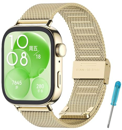 MIJOBS Metallband Kompatibel mit Huawei Watch Fit 4 / 4PRO / 3 Armband Edelstahlband Verstellbare Metallbänder Uhrenzubehör Armbänder Zubehör