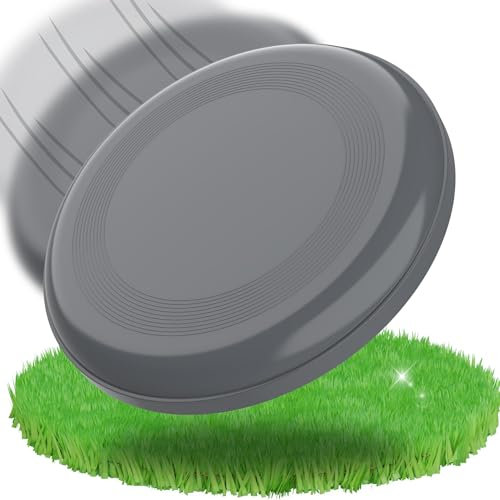 Nachhaltige Frisbee Scheibe 'Space Flyer' Ø 22 cm - Wurfscheibe perfekt für Kinder, Erwachsene oder als Hundefrisbee - Vielseitiges Outdoor Spielzeug für Garten, Strand & Wasser, Farbe:schiefer