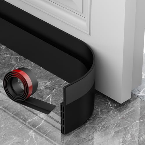 AOTUAO Boudin de Porte Isolant Froid, 500 X 5 CM Bas de Porte Isolant anti Froid, Boudin de Porte, Bas de Porte, Boudin Porte Idéal pour Anti le Bruit Humidité Poussière Cafard Insectes (Noir)