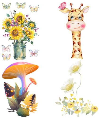 GXGM 4 Feuilles Stickers Abattant WC,Autocollants Muraux pour Abattant de Toilettes,Autocollants Décoratifs en Forme de Plantes en PVC,Autocollants pour Toilettes Salle de Bains Poubelles,Amovible