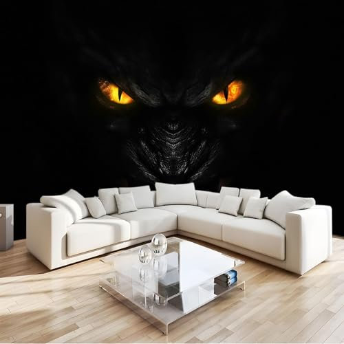 Fototapete Schwarzer Drache Vlies Tapeten 200x140 cm 3D Effekt Moderne Wandtapete Wohnzimmer Schlafzimmer Wandbilder Wand