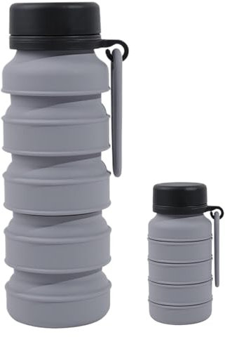 Bouteilles d'eau de voyage – Bouteille d'eau pliable | Tasse à eau pliable en silicone | Coupe d'eau de gym | Bouteille de sport pliable essentielle pour voyage, facilement transportable | Bouteille d