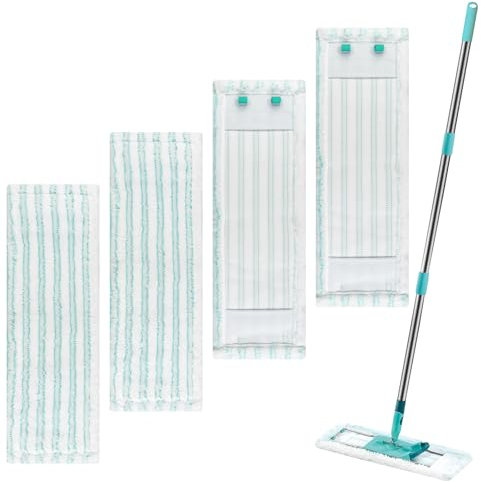 Zeripikfoasp 4 Pièces Serpillères de Rechange, Housses de Rechange Compatibles avec Leifheit Profi XL Micro Duo / Profi XL Cotton Plus Mop, Chiffon en Microfibre avec Poils Spéciaux pour Tous Les Sols