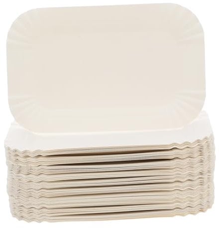 SECFOU Heavy Duty Paper Plates Cake Serving Tray Cupcake Tray Small Paper Plates Cake Display Boards White