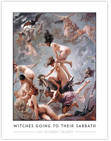 Artery8 Luis Ricardo Falero Witches Going To Their Sabbath Living Room Extra Large XL Wall Art Poster Print