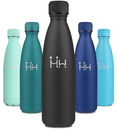 Cantimplora Acero Inoxidable 500ml, A Prueba de Fugas, Botella Termica sin BPA, Termica Botella Reutilizable, Garrafa Termica con Doble Pared para Deporte, Oficina, Escuela, Senderismo, Camping