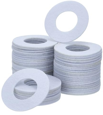 FINGERINSPIRE 60Pcs Mini Diffuser Refill Pads, 57x2mm White Hollow Circle Essential Oil Wool Refill Pad Replacement Refill Pads for Humidifiers Air Purifiers and Essential Oil Diffusers