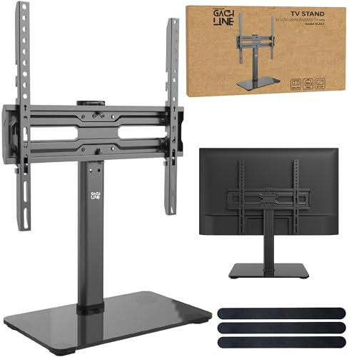 GACHLINE - Supporto per TV da 32 a 55 pollici, regolabile in altezza, girevole, portata fino a 35 kg, max. VESA 400 x 400, supporto universale per schermo piatto e TV curvo