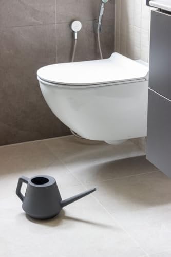 Long Watering Jug for Toilets, Bathroom Wash Jug with Long Spout, 2 Litre Capacity, Grey