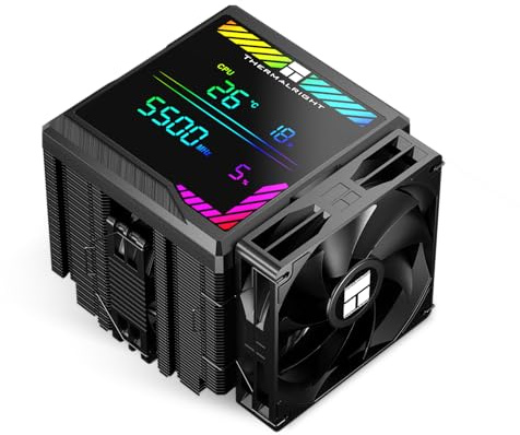 Thermalright TR Peerless Assassin 140 Digital Black Radiatore digitale per CPU Air con 6 tubi di calore,copertura magnetica per display a doppia torre e ventola,per AM4/AM5 e Intel lga1851/2011