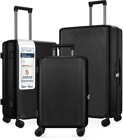 4FLY Leichter Premium Hartschalen-Reisekoffer Set 3-teilig (M/L/XL) – Koffer Set mit TSA-Schloss, 4 Spinner-Doppelrollen & Aluminium-Teleskopgriff, Reisegepäck Set mit Handgepäck & Aufgabegepäck