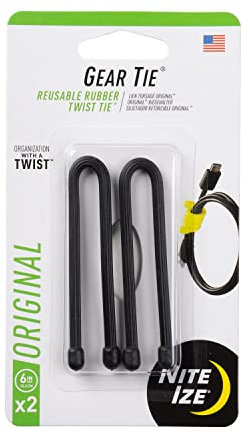 Nite Ize GT3-4PK-01 Gear Reusable Rubber Twist Tie, 3 - 4-Pack, Black, 4 Count