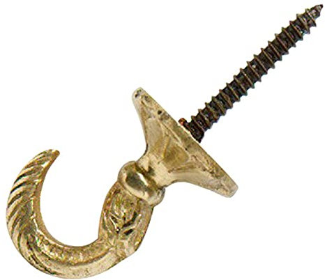 Merriway® BH01607 (4 Pcs) Small Egyptian Curtain Drapery Hold Back Tie Back Hooks, Solid Brass 30mm (1.1/4 inch) - Pack of 4 Pieces