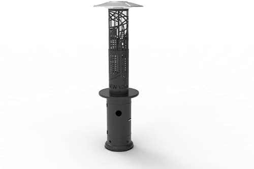 APANA Gasheizer 11,5 kW Bellamente Design New York - praktischer Gasheizstrahler für Terrasse, Garten und Balkon mit Umkippsicherung & Abschaltautomatik schwarz Pantone 7C