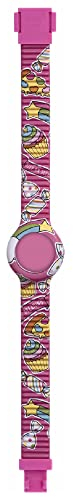 HIP HOP CINTURINO BAMBINO KIDS FUN, quadrante 28 mm, IN SILICONE STAMPATO COLORE FUCSIA HBU0993
