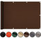 ZQXFZ Balkonumspannung 80x800 cm Zaun Sichtschutz Wetterfester Balkonsichtschutz mit Ösen und Kordel, für Balkongeländer Garte Balkone Tauchbecken Braun