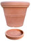 eacommerce Vaso in Resina Doppio Bordo Liscio Color Terracotta Impruneta Classico (Resina - Ø 45x35H cm, Colore Terracotta + Sottovaso)