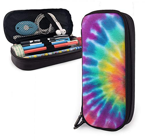Pu Leder Federmäppchen Spiral-Tie-Dye Federtasche Multifunktions Aufbewahrung Bleistift Tasche Große Kapazität Federmappe Für Teenager Mädchen College