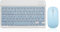 Ensemble clavier et souris Bluetooth rechargeables et portables pour Apple iPad, iPhone iOS 13 et supérieur, Samsung, tablette, téléphone, smartphone, Android Windows (10 pouces, bleu)