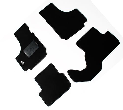 Tappetini per 500 Cinquecento D'EPOCA F - L - R prodotte dal 1957 in poi SET 4 PZ. Tappeti auto in Moquette nera antiscivolo con auto ricamata - 131397
