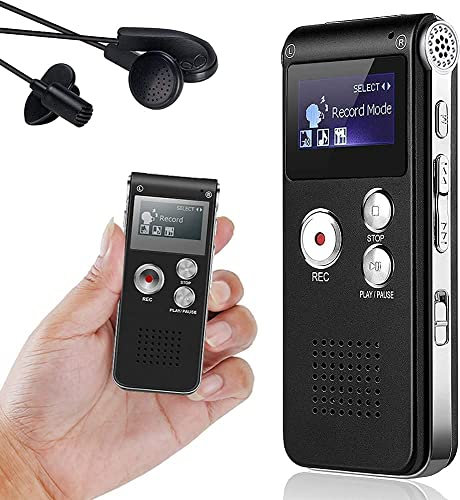 EyezeR Voice Recorder (8GB) - Digital Dictaphone, MP3 Player, USB Rechargeable