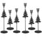 Ziliny 6 Stück Weihnachtsbaum-Kerzenhalter aus Metall, hoher Kerzenhalter für Weihnachten, Hochzeit, Einweihungsfeier, moderner Kaminsims, dekoratives Tafelaufsatz, Geschenk, 3 Größen (schwarz)