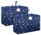 2 Pcs 105L Large Storage Bag, Large Moving Bag with Zips for Moving Storage Clothes Bedding Duvet Quilt Blankets Waterproof Moving Totes Christmas Storage Containers (Dark blue)