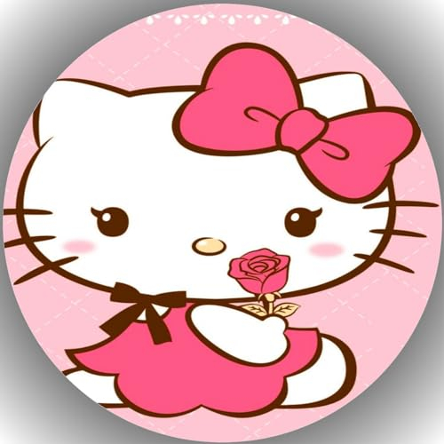 Tortenbild, mit dem Motiv: Hello Kitty, Essbares Foto für Torten, Premium Esspapier, Tortenaufleger Ø 20cm Hello Kitty K4